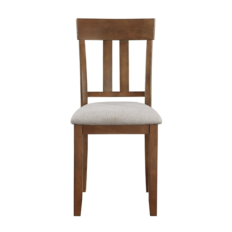 Penny 7pc Dinette Set- Table and 6 Beige Dining Chairs- Cherry Wood