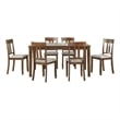 Penny 7pc Dinette Set- Table and 6 Beige Dining Chairs- Cherry Wood