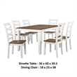 Dobby 7pc Dinette Set- Table and 6 Dining Chairs- White Brown Wood