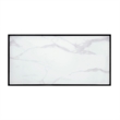 Anya 3pc Coffee and End Table Set- White Marble Print Glass Top- Black