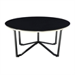 Amyra 3pc Occasional Coffee and End Table Set- Black Glass- Gold
