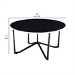 Amyra 3pc Occasional Coffee and End Table Set- Black Glass- Gold