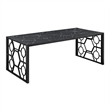 Melin 3pc Coffee and End Table Set- Geometric- Black Glass Marbled Top