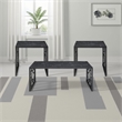 Melin 3pc Coffee and End Table Set- Geometric- Black Glass Marbled Top