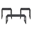 Melin 3pc Coffee and End Table Set- Geometric- Black Glass Marbled Top