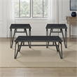 Howie 3pc Coffee and End Table Set- Black Sintered Stone- Bronze