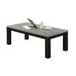 Tex 3pc Coffee and Side End Table Set- Gray Top- Black Wood Legs