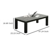 Tex 3pc Coffee and Side End Table Set- Gray Top- Black Wood Legs