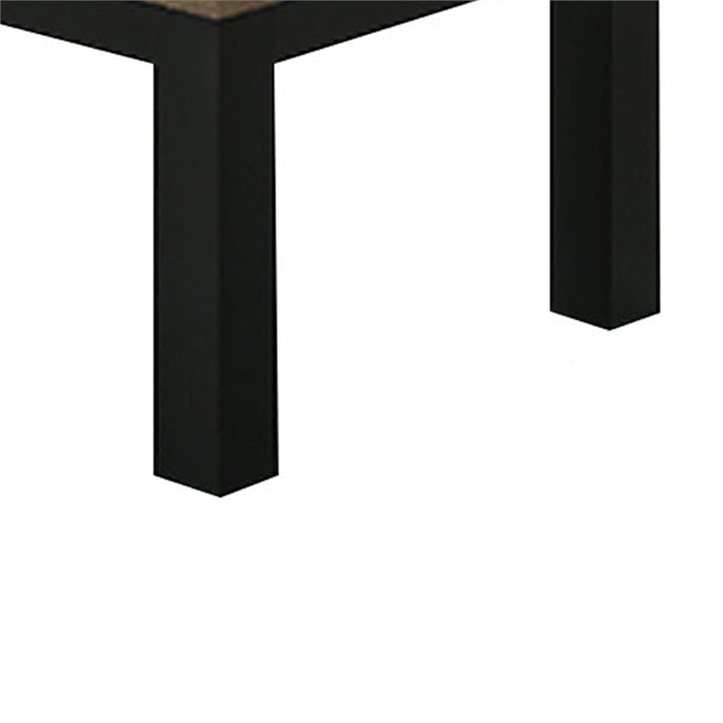 Tex 3pc Coffee and Side End Table Set- Brown Top- Black Wood Legs