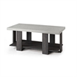 Birz 3pc Coffee and Side End Table Set- Beige Wood Top- Gray Base