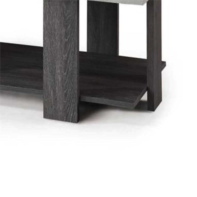 Birz 3pc Coffee and Side End Table Set- Beige Wood Top- Gray Base