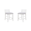 Ham 3 Piece Counter Height Compact Dining Table- Chair Set- White Wood
