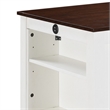 Ham 3 Piece Counter Height Compact Dining Table- Chair Set- White Wood