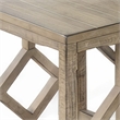 Rena 3 Piece Nesting Accent Table Set - Geometric Frame - Solid Mahogany Wood
