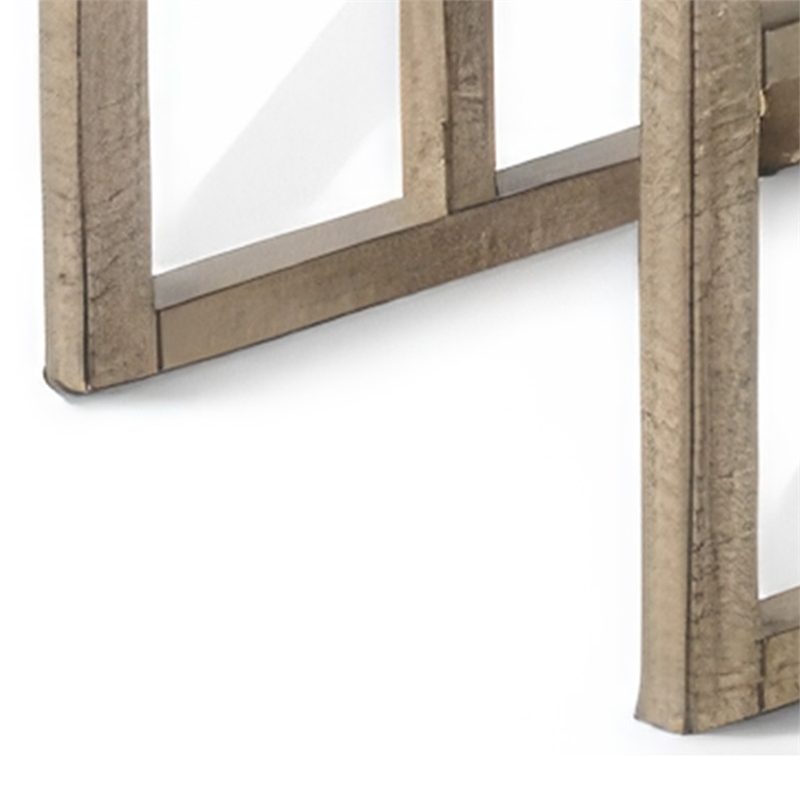 Rena 3 Piece Nesting Accent Table Set - Geometric Frame - Solid Mahogany Wood