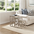 Rena 3 Piece Nesting Accent Table Set - Geometric Frame - Solid Mahogany Wood