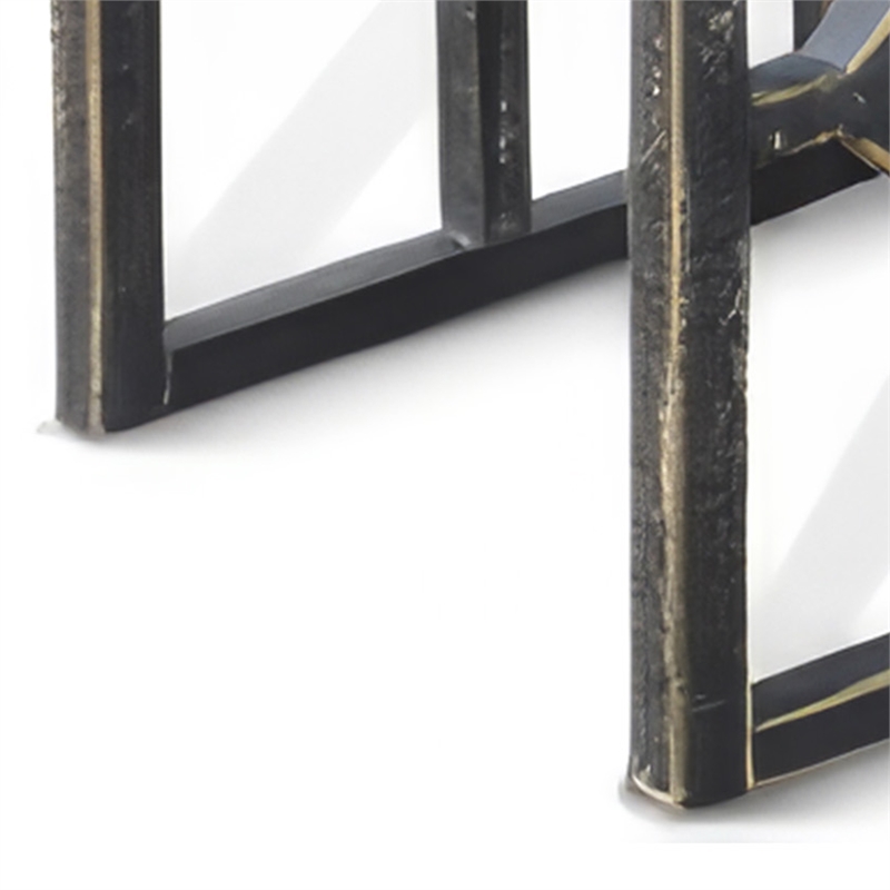 Rena 3 Piece Nesting Accent Table Set- Slatted- Rustic Black Mahogany