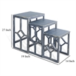 Rena 3 Piece Nesting Accent Table Set- Slatted- Rustic Blue Mahogany
