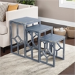 Rena 3 Piece Nesting Accent Table Set- Slatted- Rustic Blue Mahogany