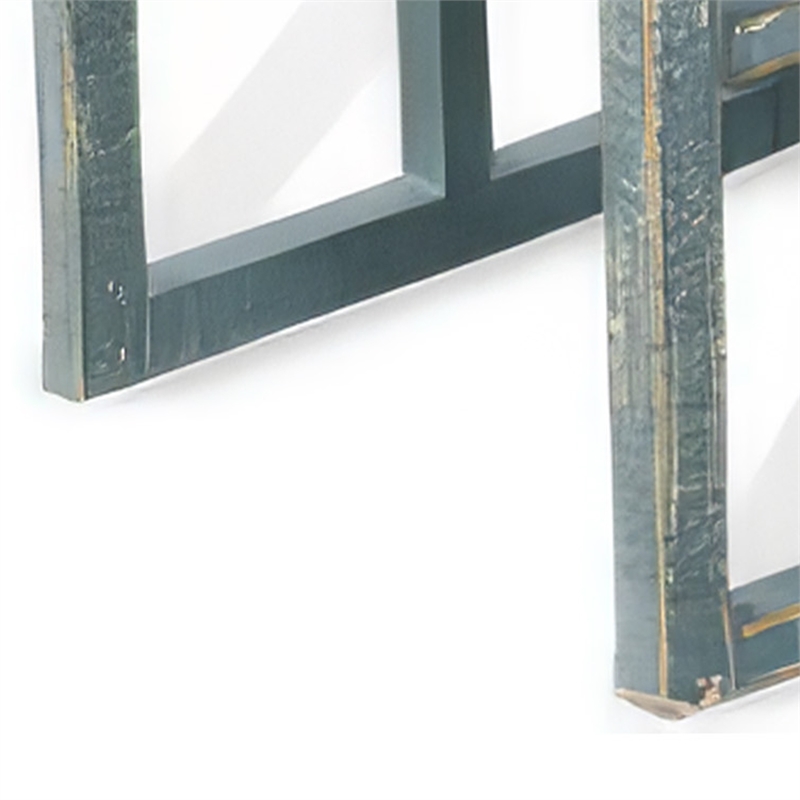 Rena 3 Piece Nesting Accent Table Set- Slatted- Rustic Green Mahogany