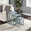 Rena 3 Piece Nesting Accent Table Set- Slatted- Rustic Green Mahogany
