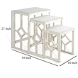 Rena 3 Piece Nesting Accent Table Set- Slatted- Rustic White Mahogany