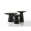 Bili 3pc Round Coffee- End and Console Table Set- Ebony Black Wood