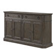 Koa 66 Inch Sideboard Server Console- 2 Beveled Drawers- Driftwood Brown