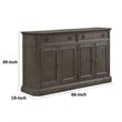 Koa 66 Inch Sideboard Server Console- 2 Beveled Drawers- Driftwood Brown