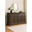 Koa 66 Inch Sideboard Server Console- 2 Beveled Drawers- Driftwood Brown