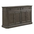 Koa 66 Inch Sideboard Server Console- 2 Beveled Drawers- Driftwood Brown