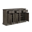 Koa 67 Inch Sideboard Server Console- 3 Beveled Drawers- Driftwood Brown