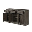 Koa 67 Inch Sideboard Server Console- 3 Beveled Drawers- Driftwood Brown