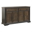 Tom 66 Inch Sideboard Server Cabinet- 2 Drawers- Inner Shelves- Brown Wood