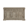Ruth 60 Inch Sideboard Server Buffet- 3 Drawer- 3 Cabinet- Rustic Gray Wood
