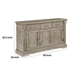 Ruth 60 Inch Sideboard Server Buffet- 3 Drawer- 3 Cabinet- Rustic Gray Wood