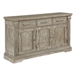 Ruth 60 Inch Sideboard Server Buffet- 3 Drawer- 3 Cabinet- Rustic Gray Wood