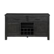 Lory 54 Inch Sideboard Server Buffet- 2 Drawers- Cabinets- Wine Rack- Black