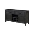 Lory 54 Inch Sideboard Server Buffet- 2 Drawers- Cabinets- Wine Rack- Black
