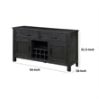 Lory 54 Inch Sideboard Server Buffet- 2 Drawers- Cabinets- Wine Rack- Black