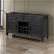 Lory 54 Inch Sideboard Server Buffet- 2 Drawers- Cabinets- Wine Rack- Black