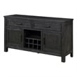 Lory 54 Inch Sideboard Server Buffet- 2 Drawers- Cabinets- Wine Rack- Black