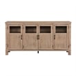Deen 75 Inch Sideboard Buffet Server- 3 Cabinets- 4 Doors- Brown Wood