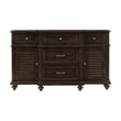 Berey 59 Inch Sideboard Buffet- 5 Drawers- 2 Cabinets- Rich Brown Wood