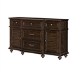 Berey 59 Inch Sideboard Buffet- 5 Drawers- 2 Cabinets- Rich Brown Wood