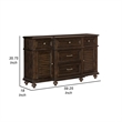 Berey 59 Inch Sideboard Buffet- 5 Drawers- 2 Cabinets- Rich Brown Wood