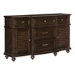 Berey 59 Inch Sideboard Buffet- 5 Drawers- 2 Cabinets- Rich Brown Wood