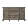 Berey 59 Inch Sideboard Buffet- 5 Drawers- 2 Cabinets- Taupe Brown Wood