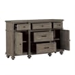 Berey 59 Inch Sideboard Buffet- 5 Drawers- 2 Cabinets- Taupe Brown Wood