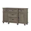 Berey 59 Inch Sideboard Buffet- 5 Drawers- 2 Cabinets- Taupe Brown Wood